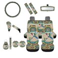 thumbnail image 1 of Jeiento Hummingbird Car Seat Covers Full Set 14 Piece Car Interior Accessories Set Boho Mandala Front Rear Split Bench Protection Decorations Universal Fit for Auto Truck Van SUV Sedan, 1 of 6