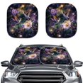 thumbnail image 1 of Jeiento Hummingbird Car Sun Shade Windshield Flowers Automotive Windshield Sunshades 2 Piece Front Window Sun Shield Drive Windshield Sun Shade for Car SUV Van Accessories, 1 of 7