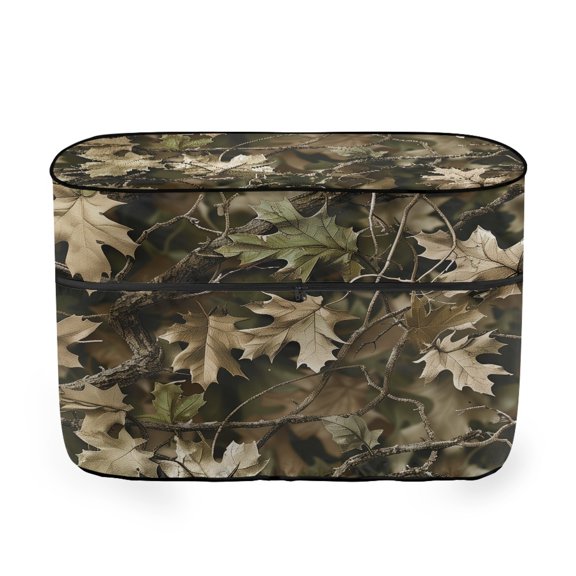 Jeiento Hunting Camo Forest RV Propane Tank Cover Fits for Double 30lb Propane Tank Cover for Camper Trailer Camper Propane Tank Cover, Easy to Install and Storage