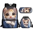thumbnail image 1 of Jeiento Kawaii Cat Bookbag for Girls 7-8 Backpack with Lunch Box and Pencil Case 3 PCS School Backpack for Elementary School Kids Rucksack with Laptop Compartment, 1 of 7