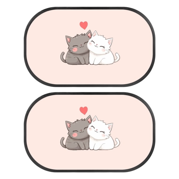 Jeiento Kawaii Cats Car Window Shades for Side Window Pink Car Window Sun Shade for Baby Automotive Window Sunshades for Kids 2 Pieces Interior Car Accessories Protector