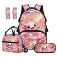 thumbnail image 1 of Jeiento Kids Backpack And Lunch Box Set 4-Piece 17 Inch Cartoon Axolotl School Supplies for Elementary Boys Girls, Includes Lunch Bag, Pencil Case, 2 Bookmarks for Back to School, 1 of 7