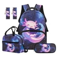 thumbnail image 1 of Jeiento Kids Backpack And Lunch Box Set 4 Piece 17 Inch Galaxy Axolotl Backpack Set For School, Includes Pencil Case, Bookmark for Elementary Boys Girls Casual Daypack, 1 of 7