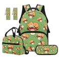 thumbnail image 1 of Jeiento Kids Backpack And Lunch Box Set 4 Piece 17 Inch Mushroom Cat Backpack Set for Boys Girls Lightweight Water-Resistant Bookbag with Pencil Case Bookmarks, Back to School, 1 of 7