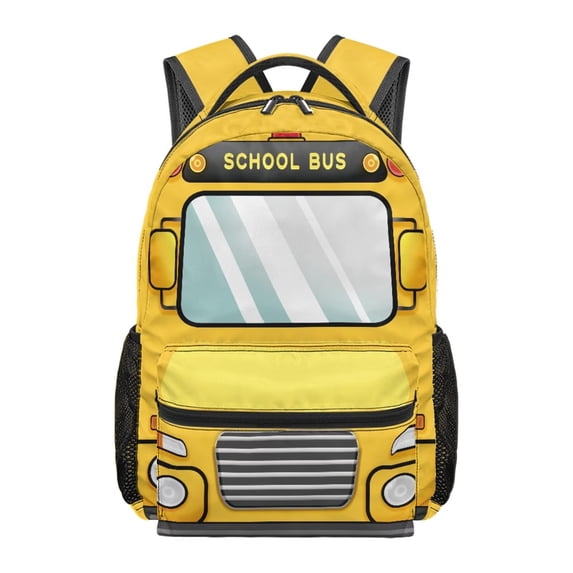 Jeiento Kids Backpack for School 16 Inch Elementary Backpack for Boys Girls Lightweight Water-Resistant Polyester Bookbag with Multi-Pocket Organization, School Bus