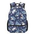 thumbnail image 1 of Jeiento Kids Backpack for School, Water-Resistant Cartoon Shark 16 Inch School Bag for Elementary Boys Girls Casual Daypack for Travel Hiking, 1 of 7