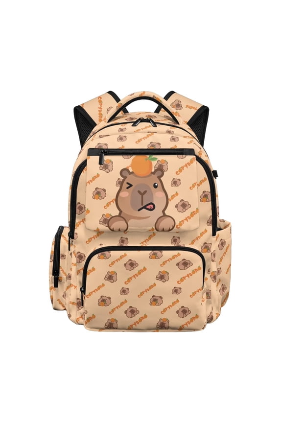 Kids Cartoon Capybara School Backpack Lightweight Water-Resistant Large Capacity School Bag 17 Inch Laptops Backpack For 6-14 Year Old Boys Girls, Back to School Gift