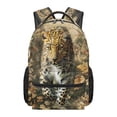 thumbnail image 1 of Jeiento Kids School Backpack 16 Inch Water-Resistant Polyester Backpack with Multiple Organizer Pockets, Forest Leopard Print Lightweight Bookbag for Elementary Students, 1 of 7