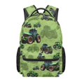 thumbnail image 1 of Jeiento Kids School Backpack, Water-Resistant Lightweight Bookbag with Adjustable Straps, Multiple Organizer Pockets for Boys Girls, 16 Inch for Elementary School, Green Tractor, 1 of 7