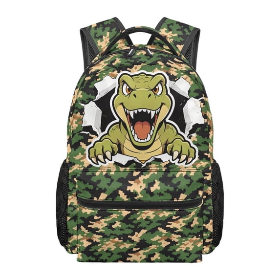 Jeiento Kids School Backpack for Boys Girls 16 Inch Camo Dinosaur Lightweight Water-Resistant Backpack with Adjustable Straps Durable School Bag