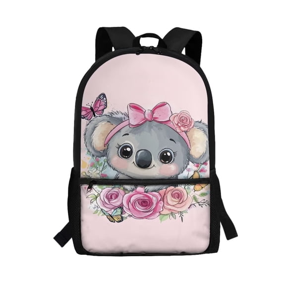 Jeiento Koala Backpack for Girls 8-10 10-12 School Bags Flower Elementary Middle School Bookbag Pink Back Pack Purse Kids Daycare Satchel Bag 17inch Children Daypack