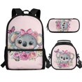 thumbnail image 1 of Jeiento Koala Schoolbag 17 Inch Primary School Backpack with Lunch Bag Pencil Case Holder Flower Kids Girls Bookbag Set 3 Pcs Travel Rucksack Pink, 1 of 7