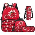 thumbnail image 1 of Jeiento Ladybug 4-Piece Girls Backpack Set with Lunch Box Pencil Case Water Bottle Holder 17 Inch Large Capacity Breathable Lightweight Bookbag for 8-14 Middle School, 1 of 7