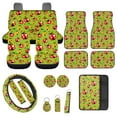 thumbnail image 1 of Jeiento Ladybug Automotive Seat Covers & Accessories Full Set of 17 Includes Front & Back Seat Cover Car Floor Mat Seat Belt Cover Pads Steering Wheel Cover Universal Fit Green, 1 of 8