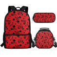 thumbnail image 1 of Jeiento Ladybug Backpack for Girls 6-8 8-10 10-12 Elementary School Kids Bookbag with Lunch Box and Pencil Case 3 In 1 School Bags Satchel Daycare Bag Red, 1 of 7