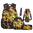 thumbnail image 1 of Jeiento Lightning Turtle Backpack Set of 5 Cool 17 Inch Adjustable Padded Straps Backpack with Lunch Box Pencil Pouch for 9-12 Years Old Kids Middle School School Supply Set, 1 of 8
