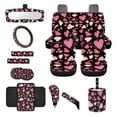 thumbnail image 1 of Jeiento Love Heart 14 PCS Car Seat Covers Set with Steering Wheel Cover Seat Belt Pads Garbage Bag Armrest Seat Box Cover Handbrake Cover Set Rear View Mirror Protector Coasters Auto Accessory, 1 of 7