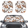 thumbnail image 1 of Jeiento Maple Leaves Automotive Windshield Sunshades Universal Car Windshield Sun Shade 2 Piece Sun Visor for Car Windshield SUV Front Window Sun Blocker Visor Protector Car Accessory, 1 of 7