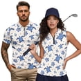 thumbnail image 1 of Jeiento His and Hers Matching Outfits Womens Sleeveless Golf Shirts Mens Slim Fit Quick Dry Short Sleeve Shirts Sea Turtle Stretch Fabric Sportswear for Couples, 1 of 7