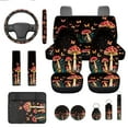 thumbnail image 1 of Jeiento Mushroom Car Seat Cover Full Set, 13 Pcs Auto Interior Accessories Set with Butterfly Steering Wheel Cover, Seatbelt Pads, Armrest Cushion, Coaster, Keychain, Universal Fit for SUV, Truck, 1 of 8