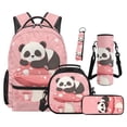 thumbnail image 1 of Jeiento Mushroom Panda Backpack And Lunch Box Set for Girls Elementary Kids 5 Piece 16 Inch Water-Resistant Polyester School Backpack Set with Padded Adjustable Straps, 1 of 6