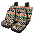 thumbnail image 1 of Jeiento Navajo Aztec 4pcs Saddle Blanket Car Seat Covers Full Set Black Cow Spots Full Wrapping Edge Front&Rear Seat Cover Fit for Most Cars SUVs Trucks Vans, 1 of 7