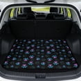 thumbnail image 1 of Jeiento Neon Gradient Paw Print Car Trunk Mat 29"x39", Washable Non Slip All Weather Trunk Protector Pet Dog Car Decor, 1 of 7