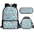 thumbnail image 1 of Jeiento Otter School Backpack for Girls 17 Inch Kids Schoolbags Set with Insulated Lunchbox Pencil Case Boys 3 Pack Blue Bookbag Children Large Capacity Book Bag with Side Pocket, 1 of 7
