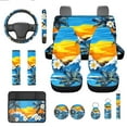 thumbnail image 1 of Jeiento Palm Tree 13 PCS Car Seat Covers Set with Steering Wheel Cover Tropical Flowers Seat Belt Pads Armrest Cover Coasters Keychain for SUV Van Truck Auto Interior Accessories, 1 of 8