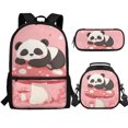 thumbnail image 1 of Jeiento Panda School Bags for Girls 7-10 10-12 Kids Backpack with Lunch Box and Pencil Case Mushroom Primary School Bookbag Boys Preschool Kindergarten Children Back Packs 3pcs Pink, 1 of 7