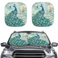thumbnail image 1 of Jeiento Peacock Sunshade Visor 2 Pack Car Windshield Sun Shade Foldable 2-Piece Car Sunshades Easy Installation Keep Your Vehicle Cool Fit Front Window for Trucks SUV Van, 1 of 7
