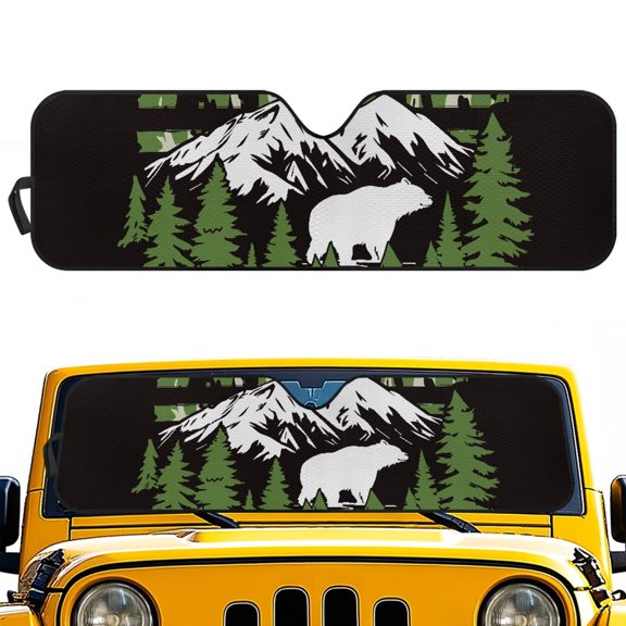 Jeiento Peak Forest Windshield Sun Shade Shade Heat Shield for Jeep Sunshade Windshield for Jeep Wrangler Sunshade Compatible with Jeep Wrangler TJ JK JL &Gladiator JT 2/4 Door,1Pcs