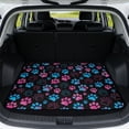 thumbnail image 1 of Jeiento Pink Blue Splatter Paw Print Car Trunk Mat 29"x39", All Weather Cargo Liner Non Slip Stain Resistant Protector for Sedan SUV Truck Van, 1 of 7