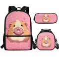 thumbnail image 1 of Jeiento Pink Hamster Backpack with Lunch Box for Kids Age 8-10 3 in 1 Primary School Book Bags 4th Grade with Pen Box Lunch Bag Set Cute Children School Bag and Lunchbox, 1 of 7