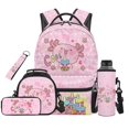thumbnail image 1 of Jeiento Pink Polka Dot Axolotl Backpack for Girls with Lunchbox, Pencil Case, Water Bottle Pouch & Keychain 5 PCS Elementary Middle School Bookbag Set for 3rd-6th Grade Kids Age 8-12, 1 of 7