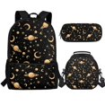 thumbnail image 1 of Jeiento Planet Backpack with Lunch Box for Boys 8-12 Elementary School Bag Moon Star Bookbag and Lunch Bag Pencil Case Set 3 In 1 Middle High School Back Packs Purse Travel Daypack Black, 1 of 7