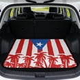 thumbnail image 1 of Jeiento Puerto Rico Flag Palm Tree Car Trunk Mat 29"x39", Washable Non Slip All Weather Trunk Protector Tropical Caribbean Car Decor, 1 of 7