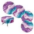 thumbnail image 1 of Jeiento Purple Marble Pattern Round Bar Stool Seat Covers Pack of 4 Washable Elastic Non-Slip Stool Cushion Slipcover Elastic Circle Bar Chair Covers for 14-16 Inch Round Chair, 1 of 6