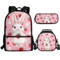 thumbnail image 1 of Jeiento Rabbit Backpack and Lunch Bag Set for Girls 6-8 Kids School Bookbag with Lunch Box Pencil Case Strawberry Elementary Primary Students Schoolbag Set, 3 IN 1, 1 of 7