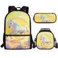 thumbnail image 1 of Jeiento Rainbow Horse Backpack for Middle School Girls School Bags Set with Lunch Box Pencil Case Sets 3 In 1 Personalized Elementary Bookbags Daypack Yellow, 1 of 7