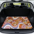 thumbnail image 1 of Jeiento Retro Wave Daisy Car Trunk Mat 29"x39", Scratch Resistant Washable Rear Cargo Liner Boho Floral Car Accessory, 1 of 7