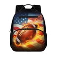 thumbnail image 1 of Jeiento Rugby Preschool Backpack for Toddler, American Flag 13.5 Inch Kids School Backpack for Boys 2-5, Lightweight Bookbag with 2 Front Zipper Pockets, 1 of 7