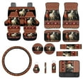 thumbnail image 1 of Jeiento Running Horse Car Accessories Sets with Car Seat Covers Car Floor Mats Steering Wheel Cover Seatbelt Shoulder Pad Auto Armrest Cover Southwest Aztec Coasters Keychains Lipstick Holder 17 PCS, 1 of 7