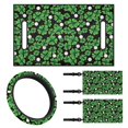 thumbnail image 1 of Jeiento Saint Patrick's Day Golf Balls Clovers Golf Cart Seat Covers 4 Pack with Golf Cart Steering Wheel Cover and 2PCS Golf Cart Flags Club Car Blanket Steering Wheel Cover Decor Club Car Flag, 1 of 5