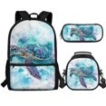 thumbnail image 1 of Jeiento Sea Turtle Backpack Set for Girls Elementary Middle School Backpack with Lunch Box Pencil Case 3Pcs Kids Bookbags for 5th Grade Boys Watercolor Book Bag Back to School Gifts Blue, 1 of 5