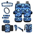 thumbnail image 1 of Jeiento Sea Turtle Car Seat Cover Set 14 PCS with Steering Wheel Cover Seat Belt Pads Waste Basket Bin Rearview Mirror Cover Cup Holder Center Console Cover Handbrake Cover Gear Shift Cover, 1 of 7