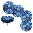 thumbnail image 1 of Jeiento Sea Turtle Stool Covers Elastic Bar Stool Seat Covers for Round Barstools Hibiscus Flowers 12"-14" Washable Round Stool Cushion Cover for Dining Chairs, 4 PCS, 1 of 6