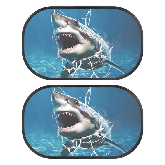 Jeiento Shark Car Window Shades for Side Window Washable Window Shade for Baby in Car 2 PCS Car Side Window Sun Shade Sun Glare and UV Rays Protection