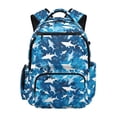 thumbnail image 1 of Jeiento Shark School Backpack for Boys 8-10 Blue Bookbags Multi Pockets 17 Inch Travel Rucksack Large Capacity School Knapsack with Zipper, 1 of 7