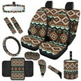 thumbnail image 1 of Jeiento Southwest Aztec 14 PCS Car Accessories Set Car Seat Protector Steering Wheel Cover Seatbelt Strap Pad Trash Can Armrest Cover Pad Cup Coasters Rearview Mirror Cover Handbrake Cover Set, 1 of 7